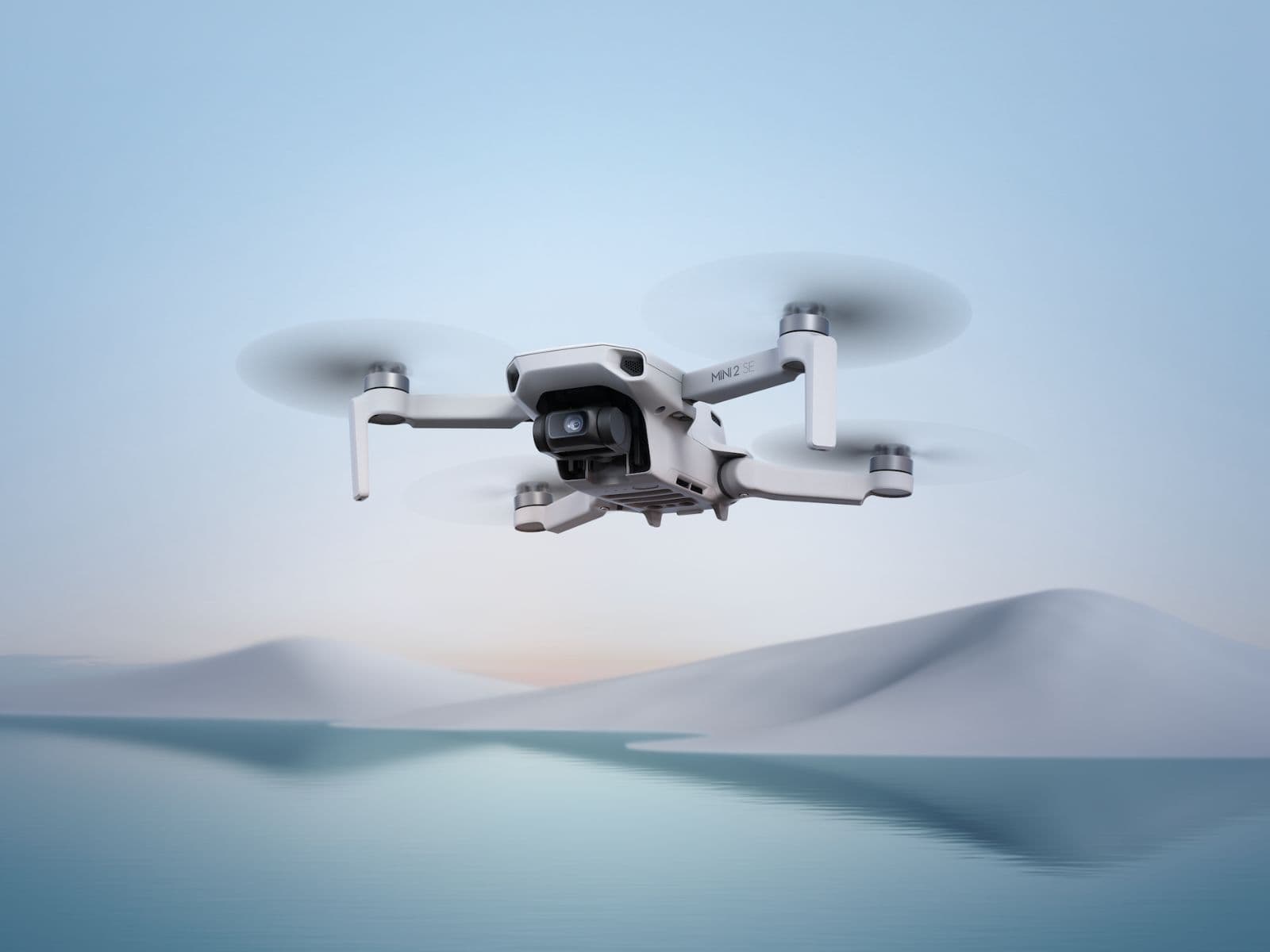 Compact consumer drone on a clean background
